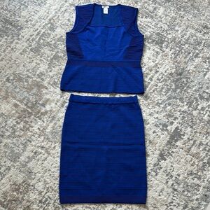 CACHE Blue Sleeveless Top L and Skirt M Set